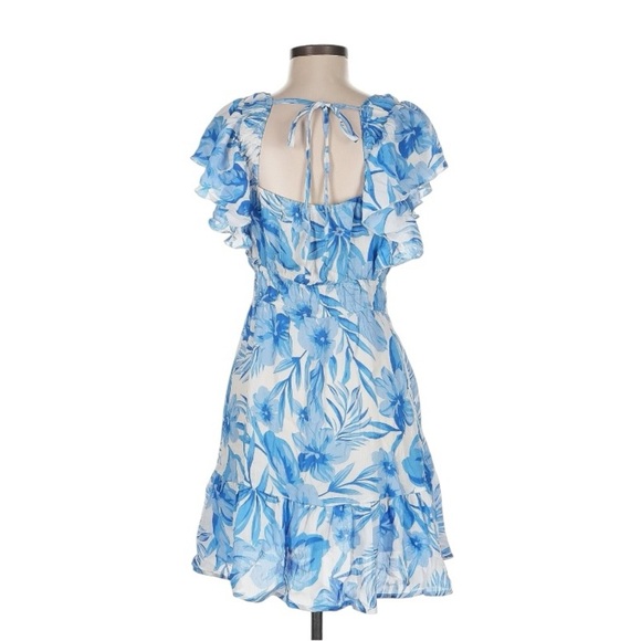 Umgee Blue Floral Mini Dress - Picture 2 of 8